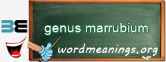 WordMeaning blackboard for genus marrubium